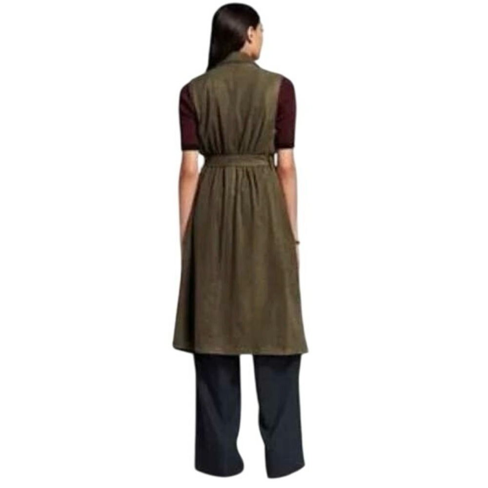 🌿 Who What Wear Olive Green Suede Sleeveless Trench Coat – Size Small 🌿 - Picture 3 of 6